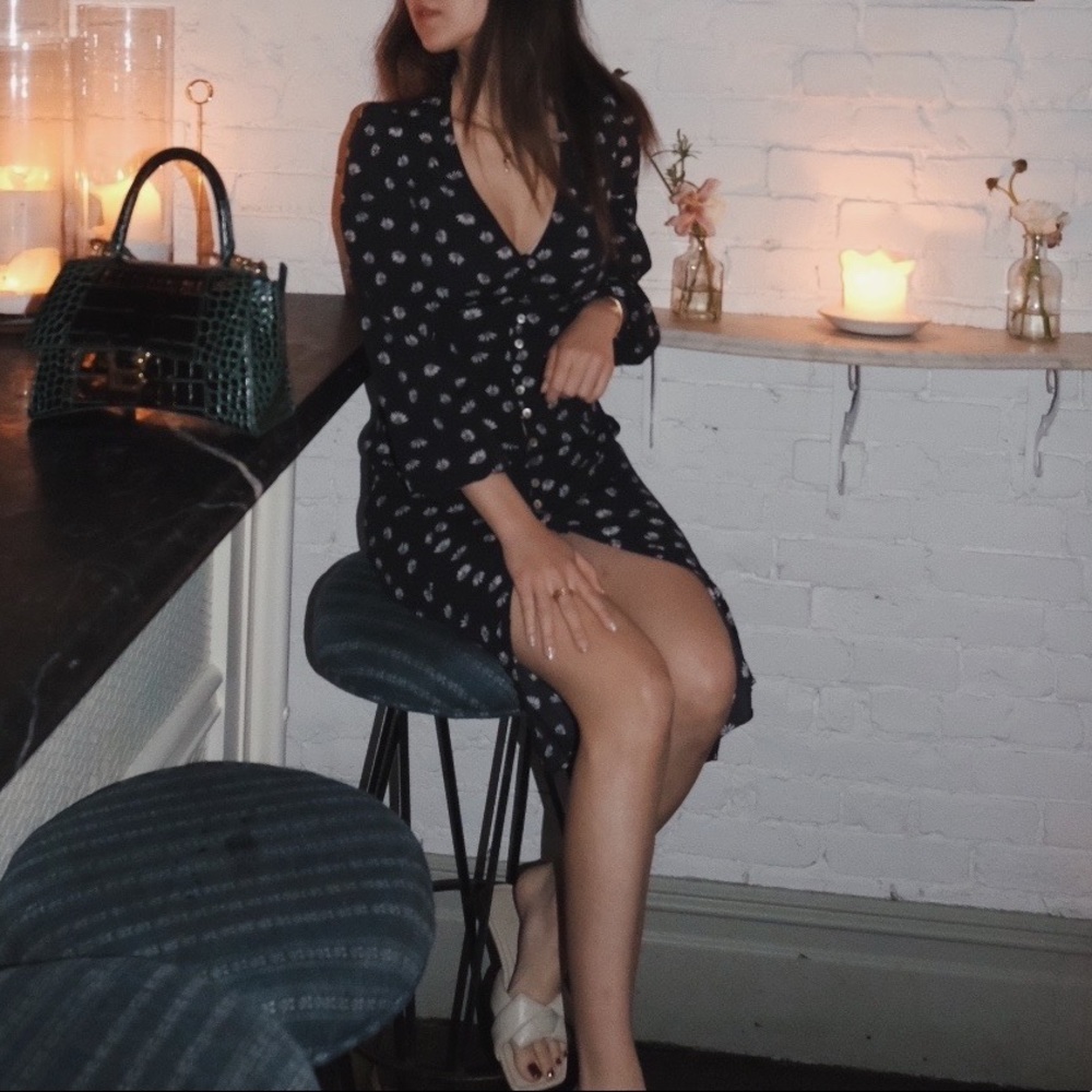 Black dress with flowers
